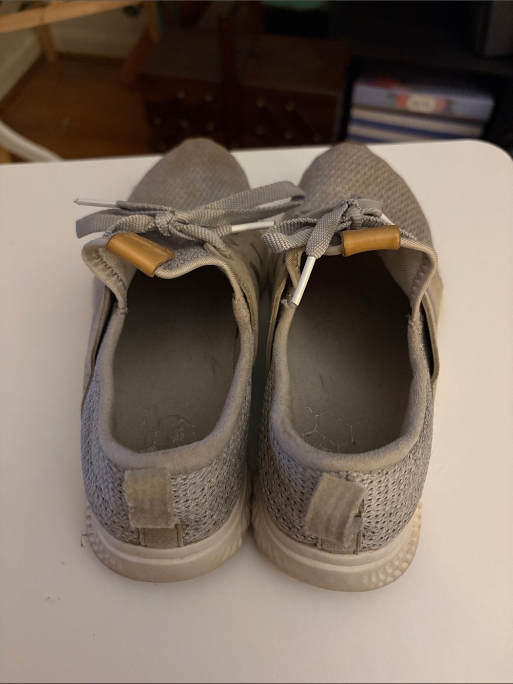 New Balance Kids' Light Gray and Tan Sneakers - Picture 3 of 5